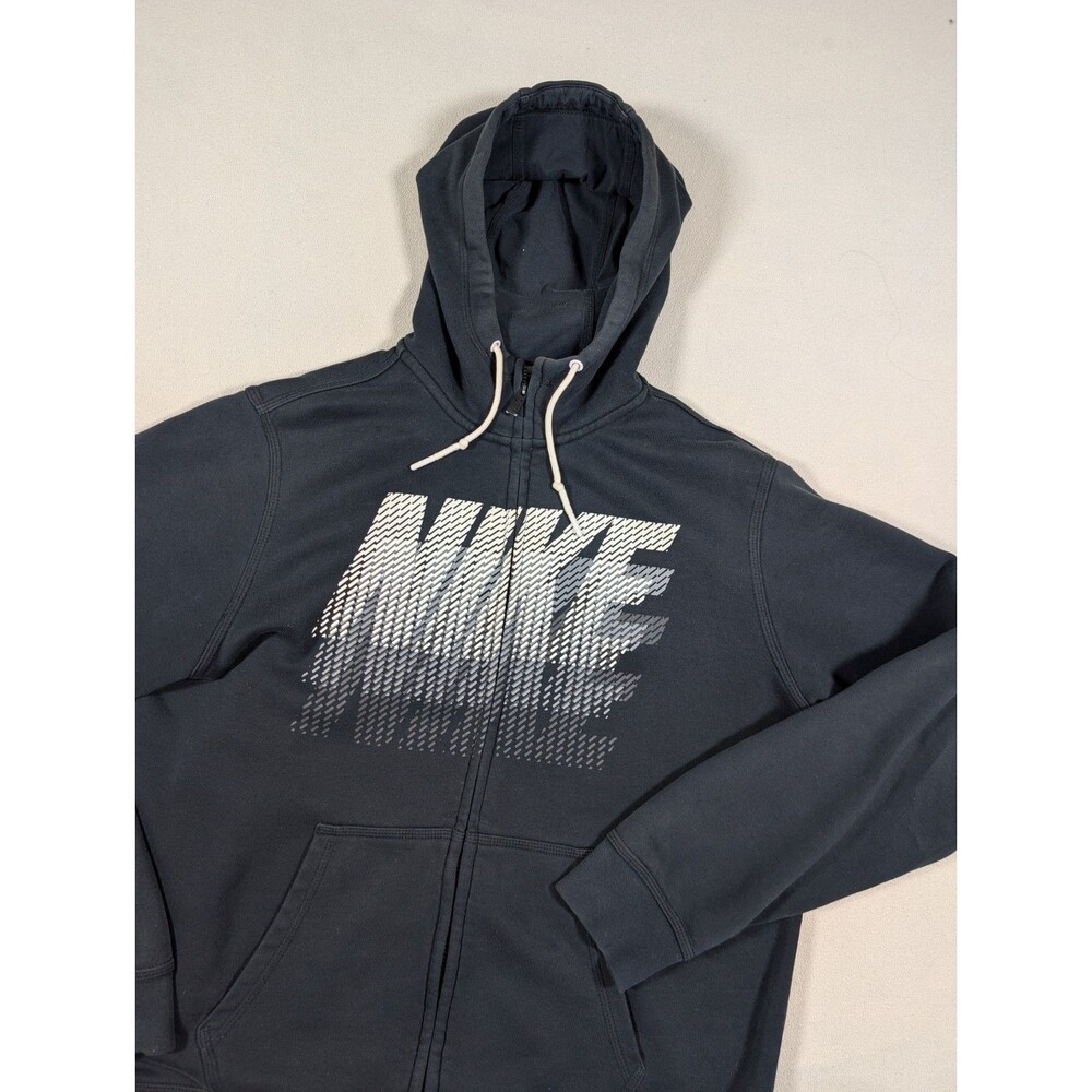 Nike Club Swoosh Power Streak Full-Zip Hoodie Black Size Large 679365 Logo
